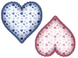 romantic pink blue heart drawing