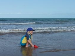 little Girl on the beach in the Australia
