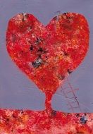 Red heart painting