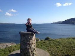 happy child on the coast