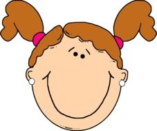 girl's face with ponytails