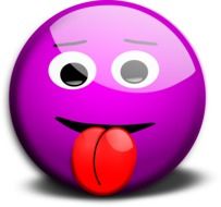 Purple smiling face clipart