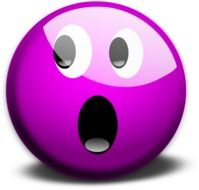 sign of frightening emotion with eyes and open mouth