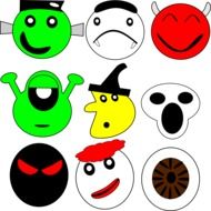 halloween smiley set drawing