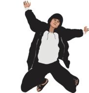 boy jump action drawing