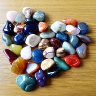 multicolored pebble heart