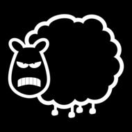 angry evil sheep drawing