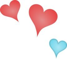 Blue and red hearts clipart