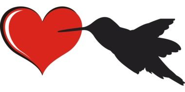 clipart of the heart and hummingbird