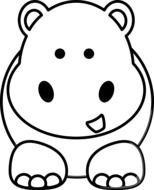 hippo head cartoon drawing