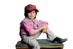 asian child boy posing in fashion clothing