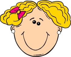 Blond smiling girl clipart