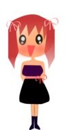 drawing of a girl with pink hair