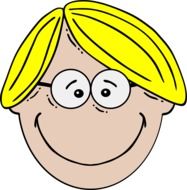 man blond in glasses drawing