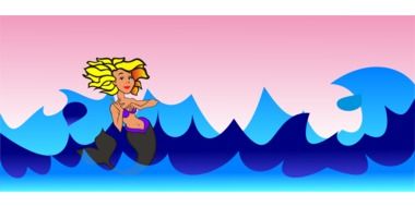 drawn blonde mermaid