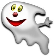 Smiling Halloween ghost clipart