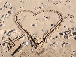 love sand heart