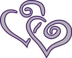 hearts two purple drawing