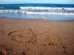 symbols of love on the beach