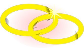 two golden rings as a graphic image