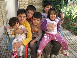 a lot of children in a big family