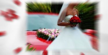 bride with a flowers bouquet