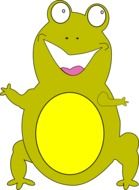 drawing of a green frog on a white background