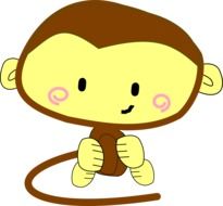 happy smile monkey cartoon drawing