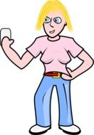 Angry blonde female clipart