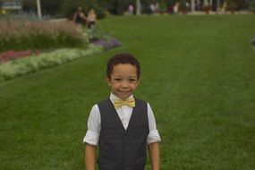 boy in a suit at the wedding