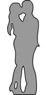 gray silhouette of a couple in love