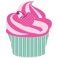 cupcake with pink decoration