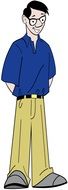 cartoon guy in glasses, illustration