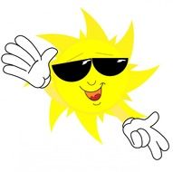 sun face sunglasses happy hands