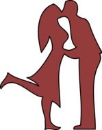 silhouette of a kissing couple