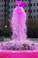 Pink fountain for the St.Valentine's Day