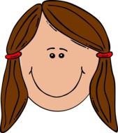 drawn a girl's head with brown hair