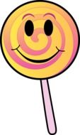 smiling lollipop, drawing