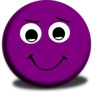 purple ball with a smile