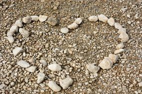 White stones heart symbol