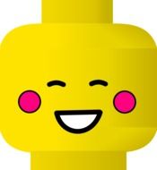 Lego's head with a smile