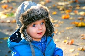 little boy in autumn