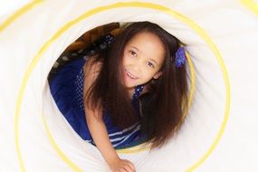 little girl in the tunnel