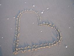 heart in the sand as a symbol of romance