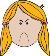drawing of a girl with a sullen face