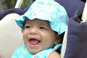little baby in a stroller