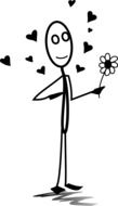 flower love romance stickman drawing