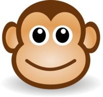 Smiling face of the monkey clipart