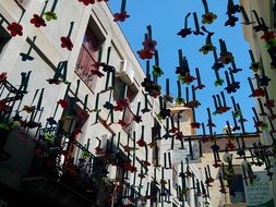 scenery in the form of flowers in the street