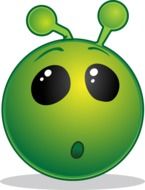 green alien smiley as an illustration